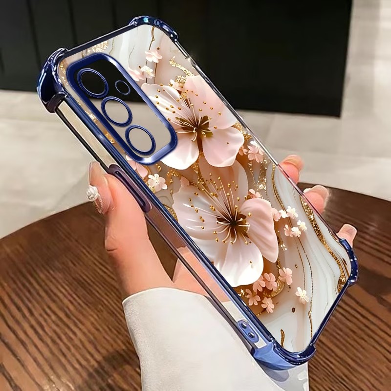 Samsung Galaxy S25 - Galvanisierte Blumen-Handyhülle für Samsung Galaxy S26