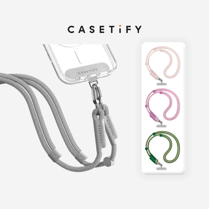 Lanyard Phone Strap - CASETiFY Gewebtes Kordel-Handyband-Set Cool Gray /