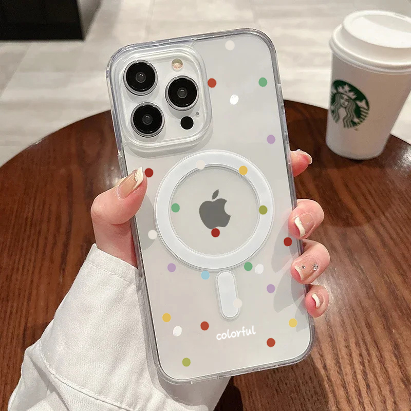 Phone Accessories Magnetic - INS Koreanische Kreative Farbige Wellenpunkte Handyhülle