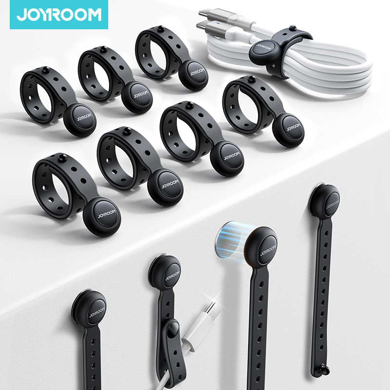 Cable Organizer Magnetic - Joyroom 12/6 Stück magnetische Kabelmanagement-Krawatten, Draht-Organizer,
