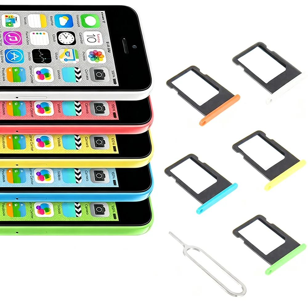 Phone Repair Kit - Für iPhone 5C: SIM-Karten-Fehlerbehebung, Ersatz-SIM-Tray, farbiger