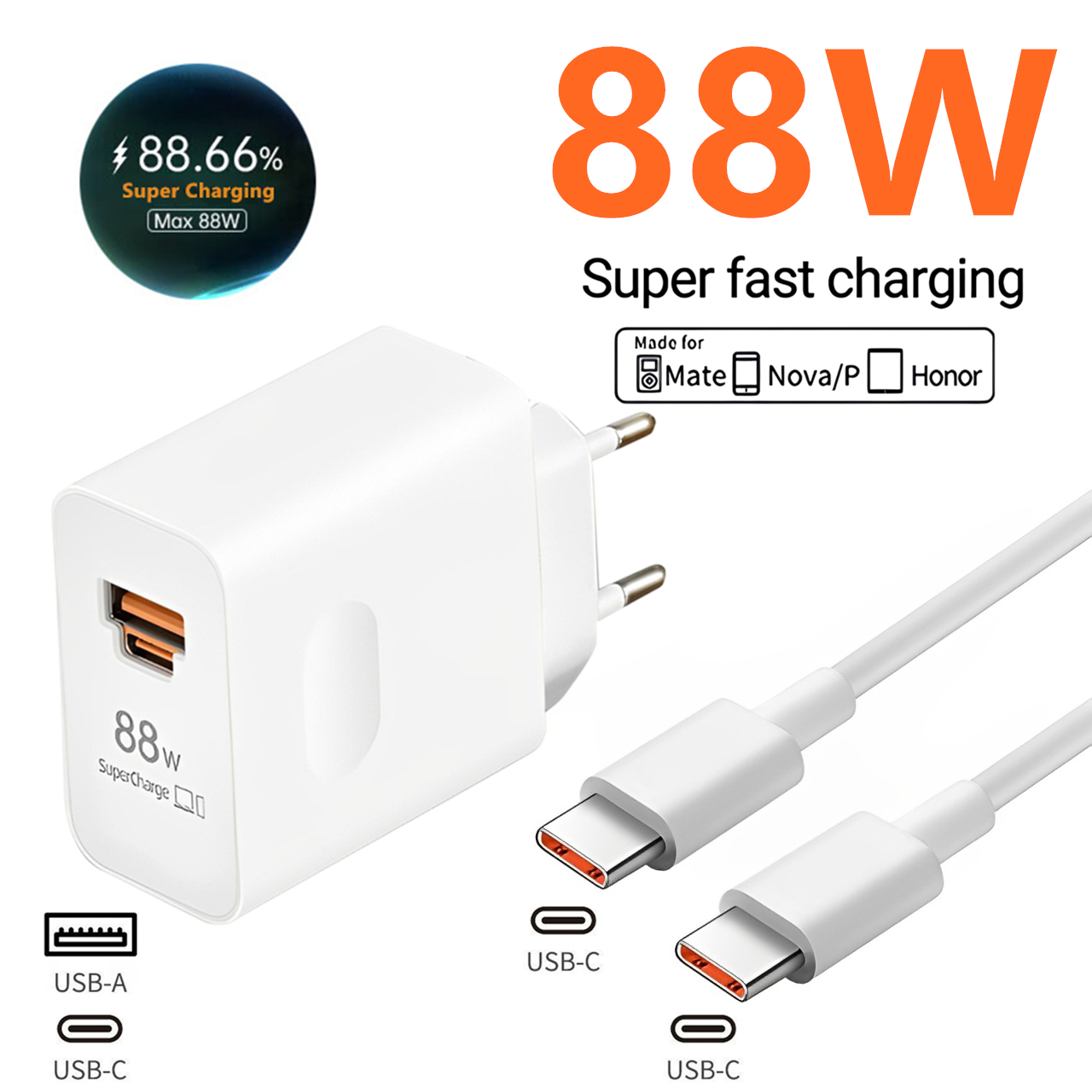Huawei Nova 12 - 88 W Max USB A+C Superschnellladegerät