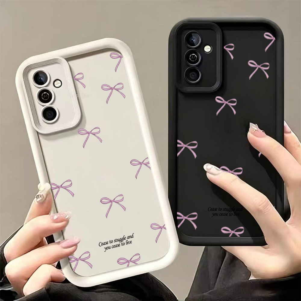 Samsung Galaxy S25 - Rosa Schleifenmuster Weiche TPU Handyhülle für