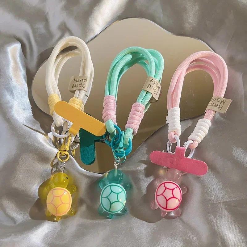 Lanyard Phone Strap - Universelles geflochtenes Handy-Lanyard mit Cartoon-Schildkröten-Motiv, abnehmbarer