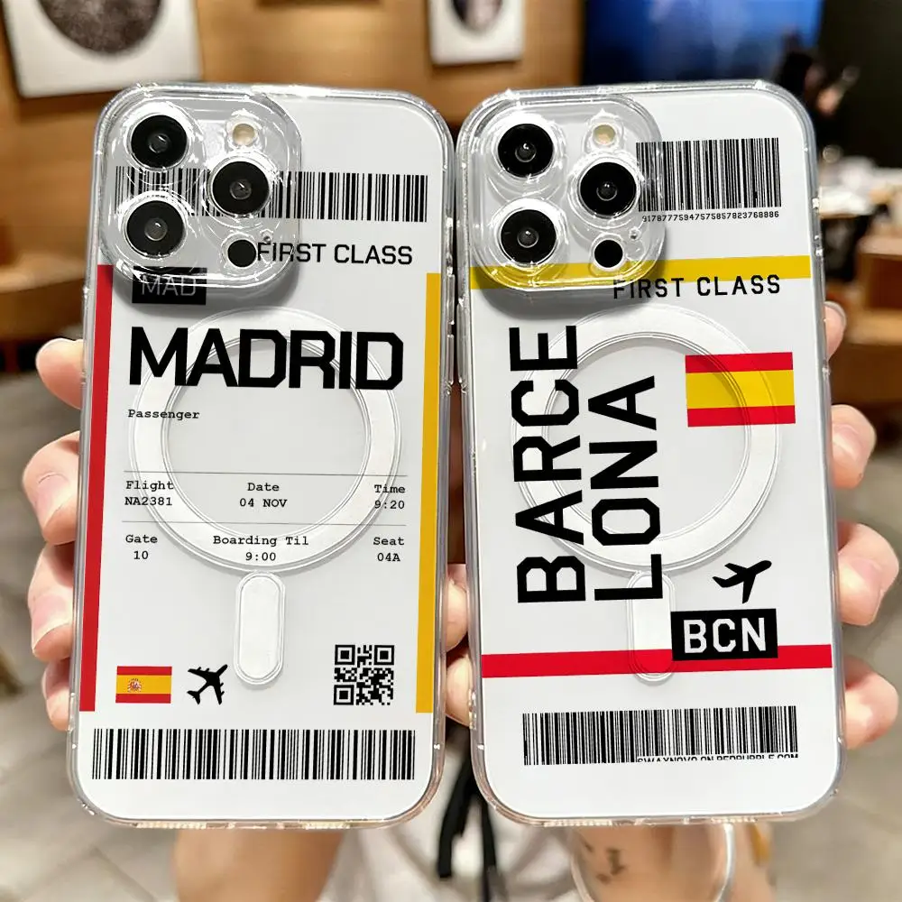 Phone Accessories Magnetic - Reise-Flugticket Spanien Handyhülle für iPhone 17