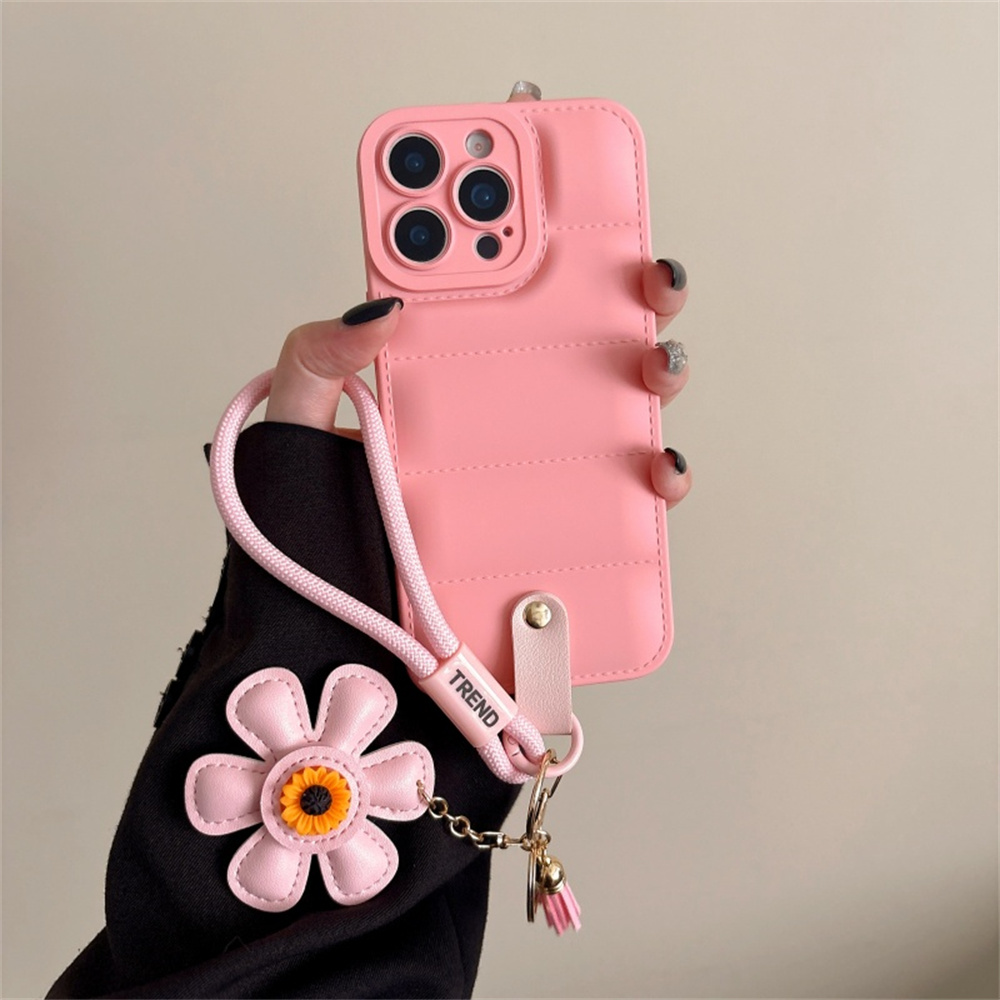 Lanyard Phone Strap - Modische Daunenjacke mit Lanyard-Telefonhülle für iPhone