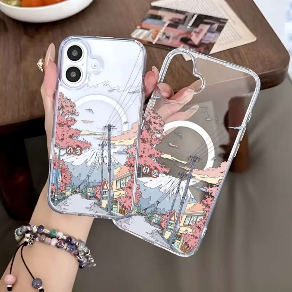 Phone Accessories Japan - Anime Japan Landschaft Transparente Handyhülle für