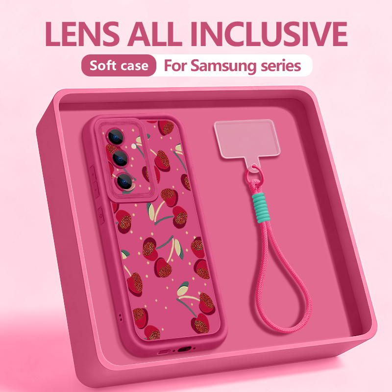 Lanyard Phone Strap - Kleines Kirschmuster Lanyard-Handyhülle für Samsung Galaxy