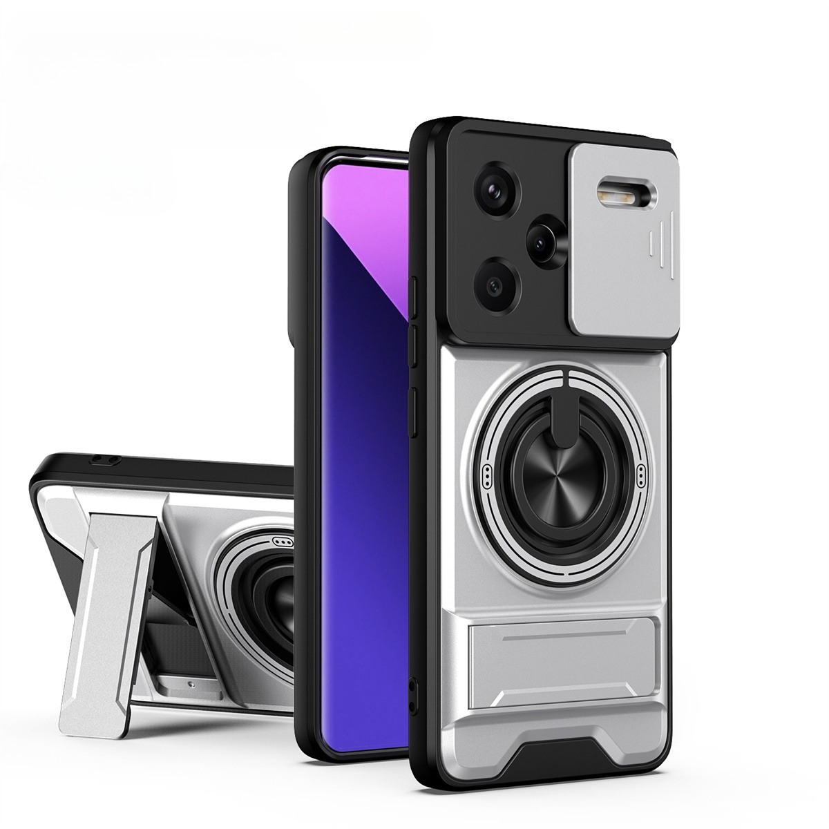 Phone Accessories Ring Holder - Objektiv-Slide-Kamera-Telefonhülle für Xiaomi Redmi Note 14