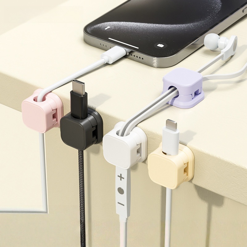 Cable Organizer Magnetic - Mehrfarbige Magnetische Kabelmanagement-Clips Selbstklebender Kabelorganisator für