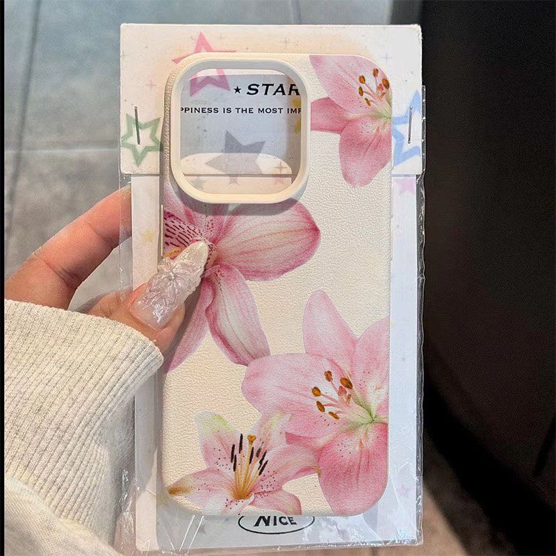Samsung Galaxy S25 - Pink Lily Lychee Textur Handyhülle für